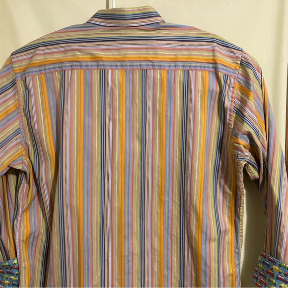 Robert Graham Men's Multicolor Flipped Cuff Long Sleeve Button Up Shirt Size 2XL - Picture 7 of 11
